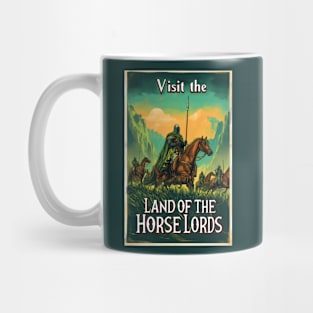 Visit the Land of the Horse Lords - Vintage Travel Poster - Fantasy Mug